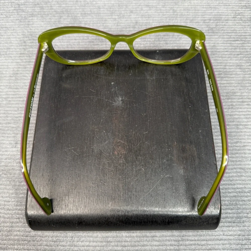 Fiction by l.a.Eyeworks Biz 049-049 Cat Eye Y2k Glasses Frames Green Purple 0907